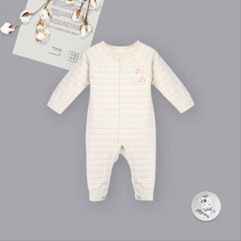 Verantwortung Mingde verantwortungsvolle Männer und Frauen Baby-Bio-Baumwolle einteilige Pyjamas Unterwäsche im europäischen Stil klassischen bunten Streifen